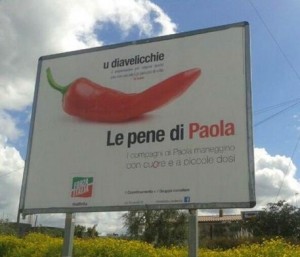 manifesti sessisti al peperoncino