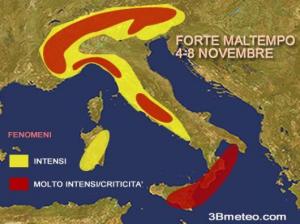 meteo cartina 4-8 novembre