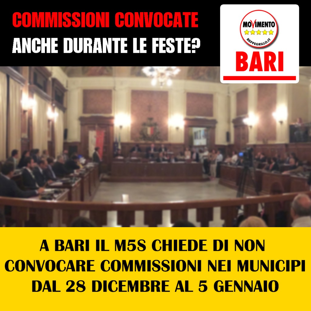 M5S Bari Convocazione Commissioni