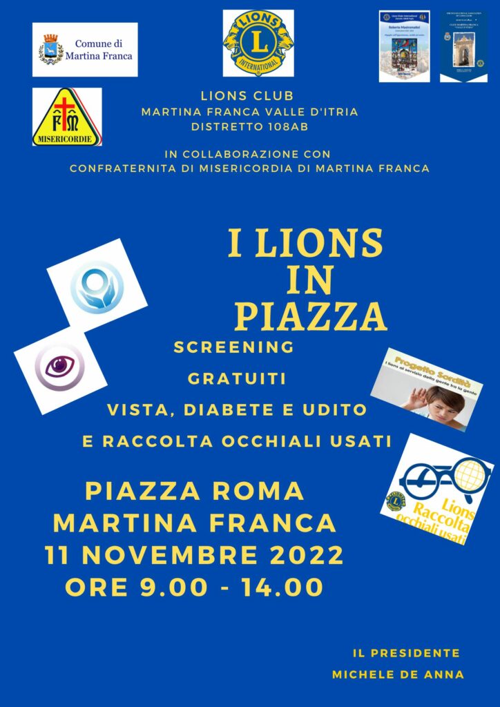 Locandina Lions in piazza Roma