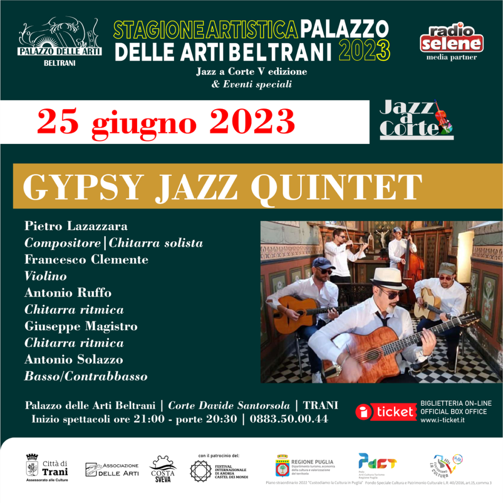 25 giugno Gypsy Jazz Quintet di Pietro Lazazzara