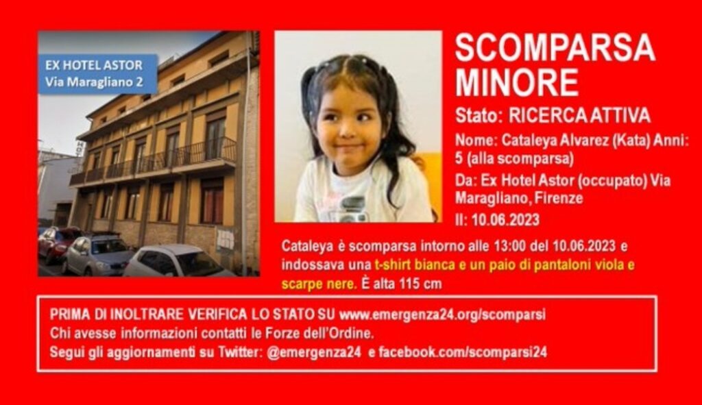 Firenze: scomparsa una bambina di cinque anni. Telefonata anonima di un  uomo: è con me - Noi Notizie.