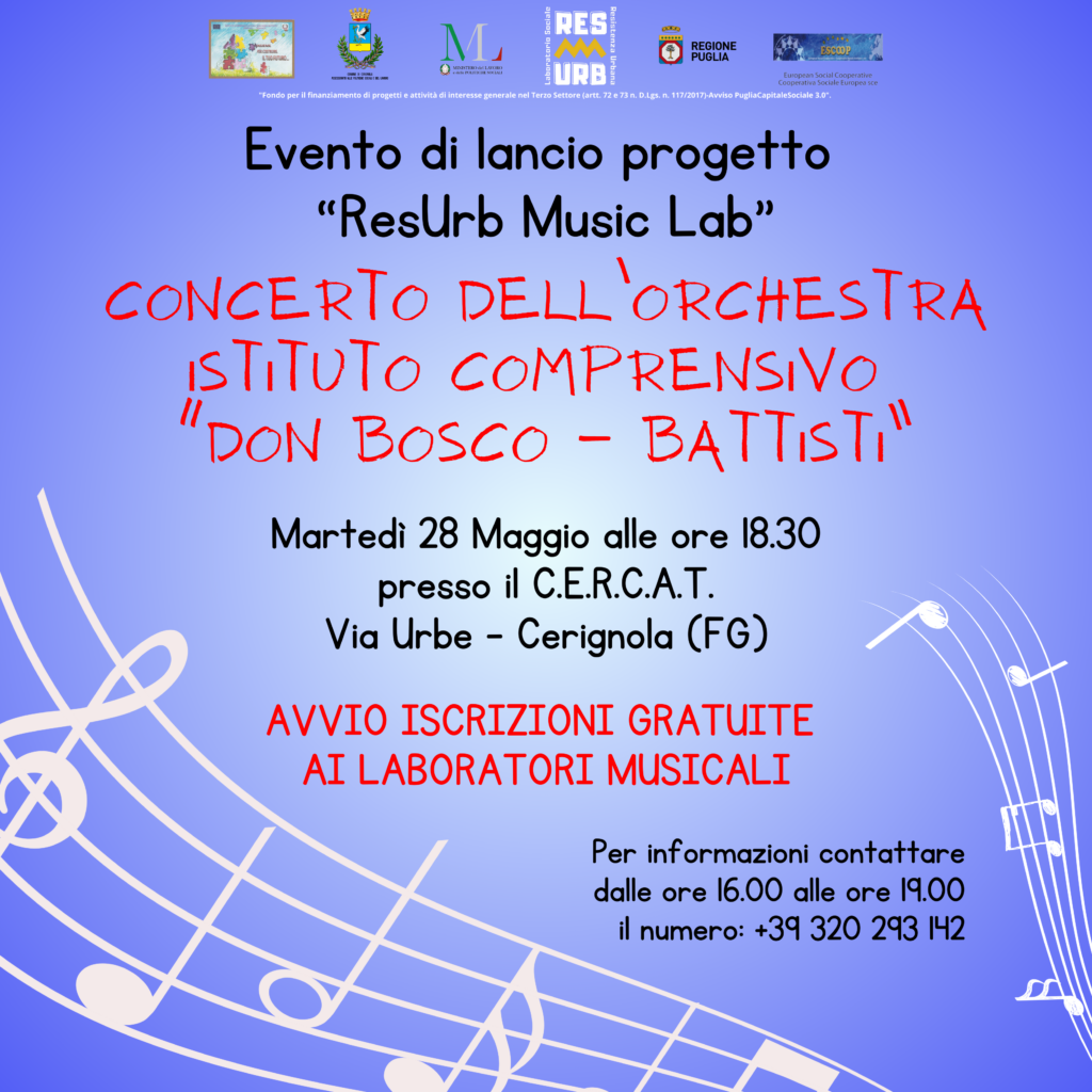 Evento di lancio progetto “ResUrb Music Lab”