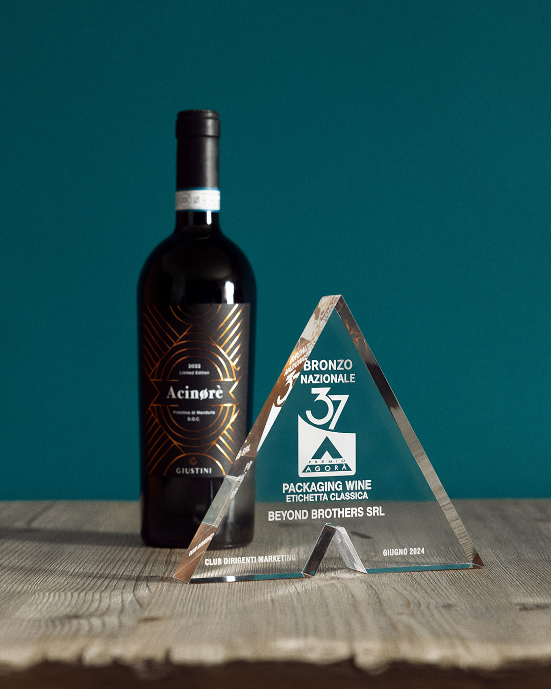 Premio Agorà: bronzo per l’etichetta di un vino prodotto a San Giorgio Ionico Acinorè della cantina Giustini