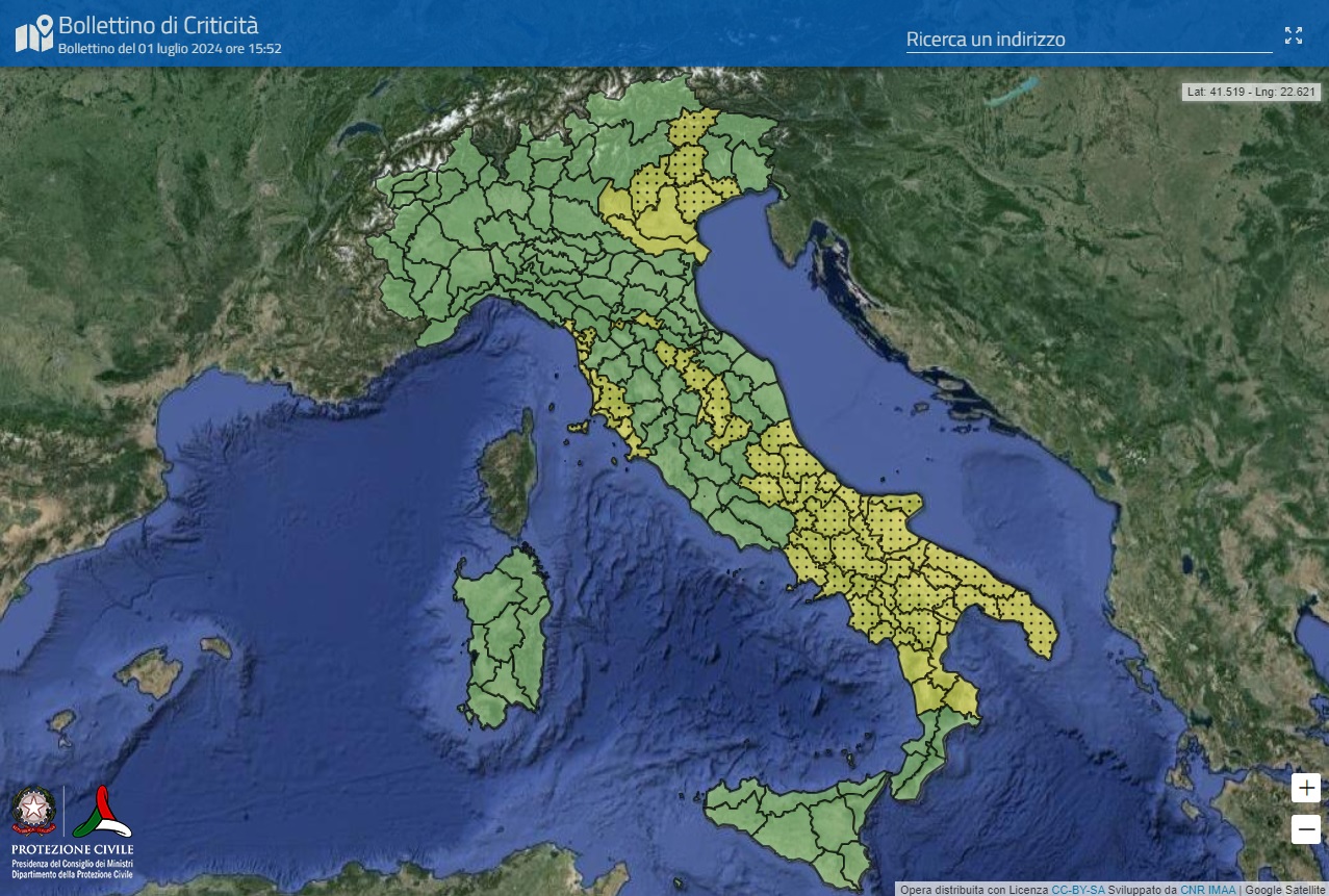 Maltempo: la Puglia fra le regioni in allerta per temporali Protezione civile, previsioni meteo