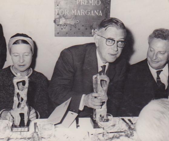 JEAN PAUL SARTRE E CARLO LEVI E SIMONE DE BEAUVOIR