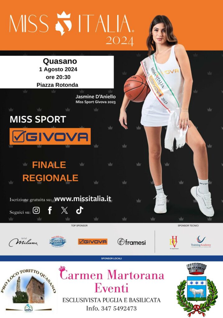 Miss Italia Puglia, a Quasano la finale di Miss Sport