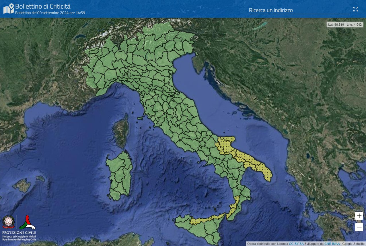 Puglia, maltempo: allerta per temporali Protezione civile, previsioni meteo