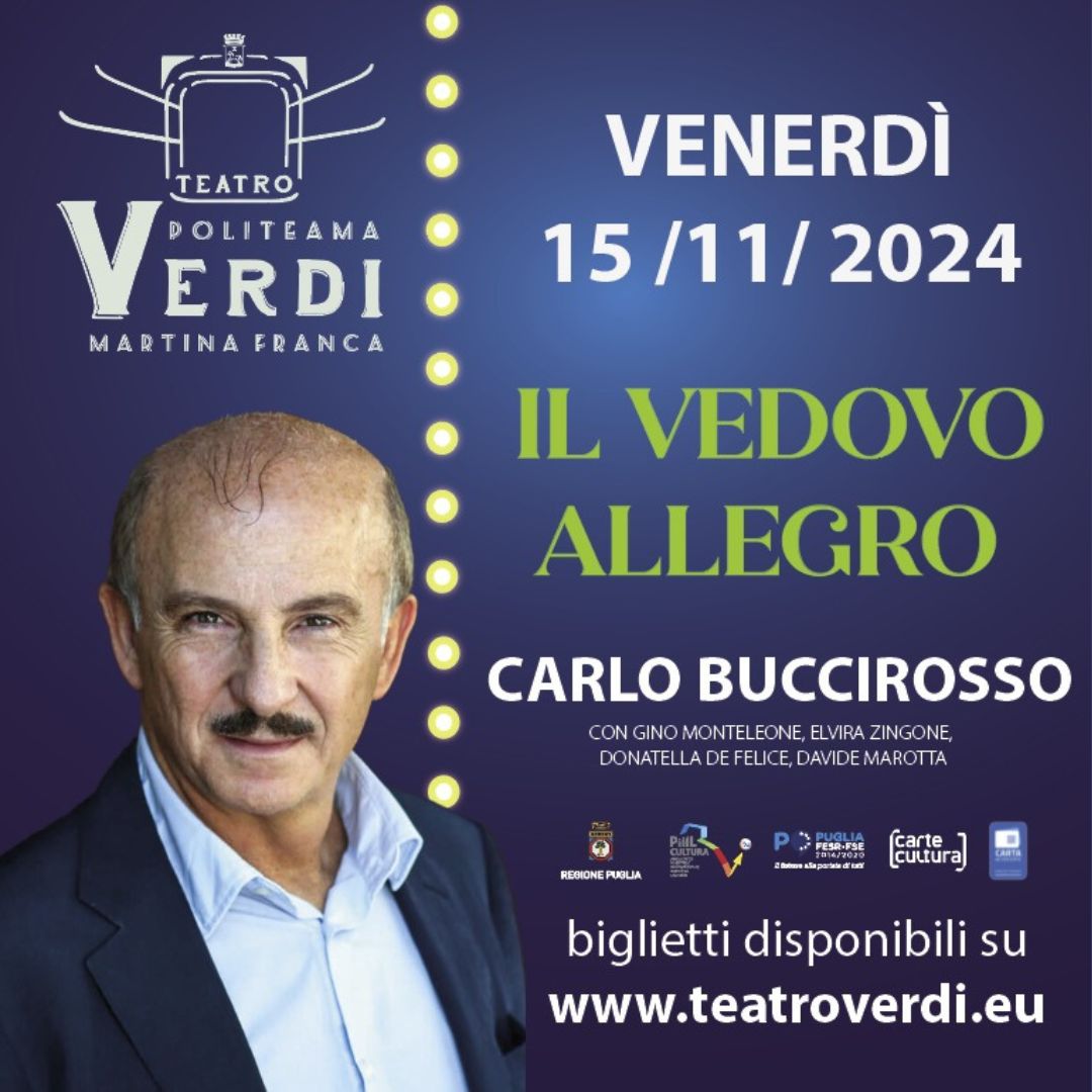 Martina Franca: inizia con Carlo Buccirosso la stagione teatrale del Verdi Stasera