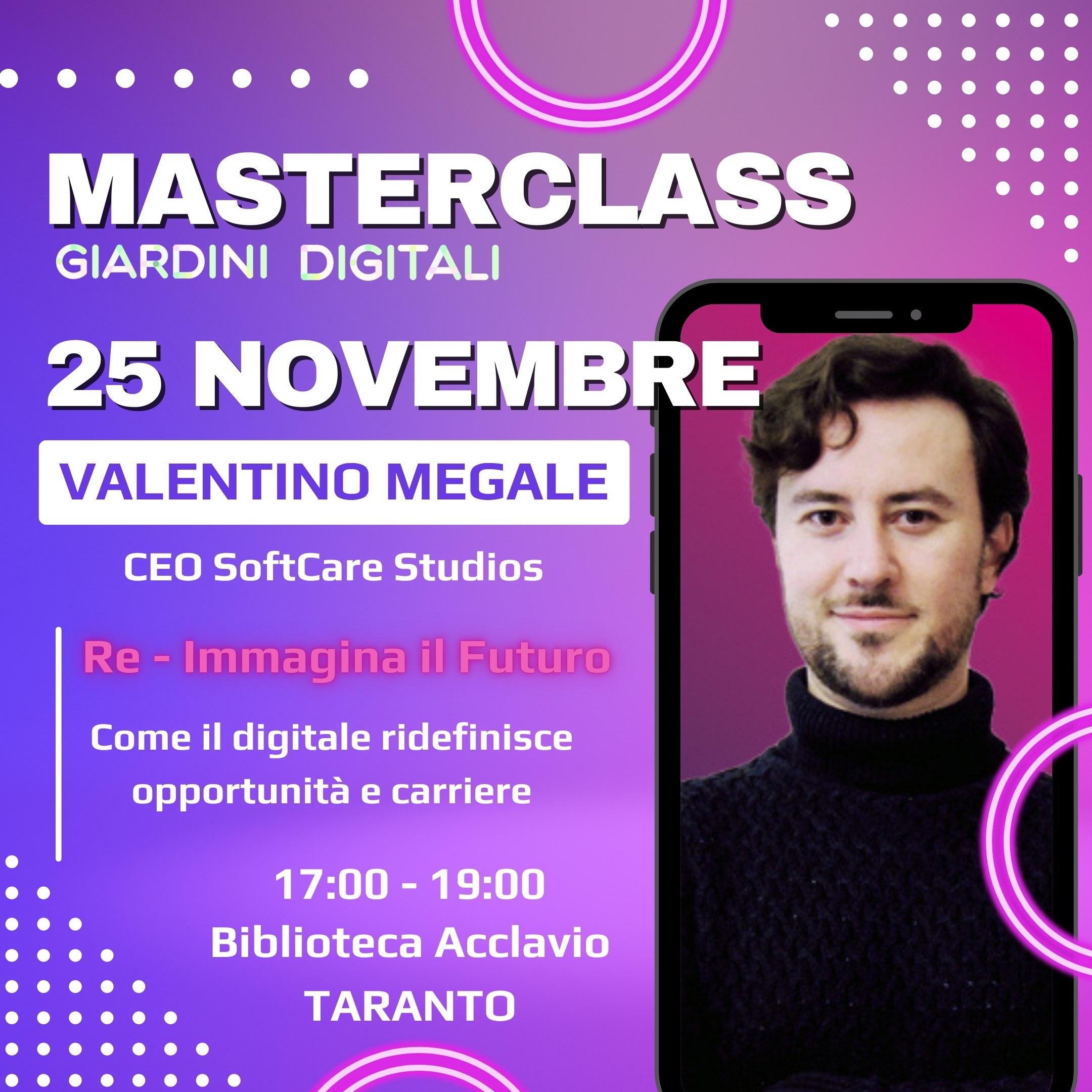 Taranto: Giardini digitali”, oggi masterclass Incontri fino ad aprile