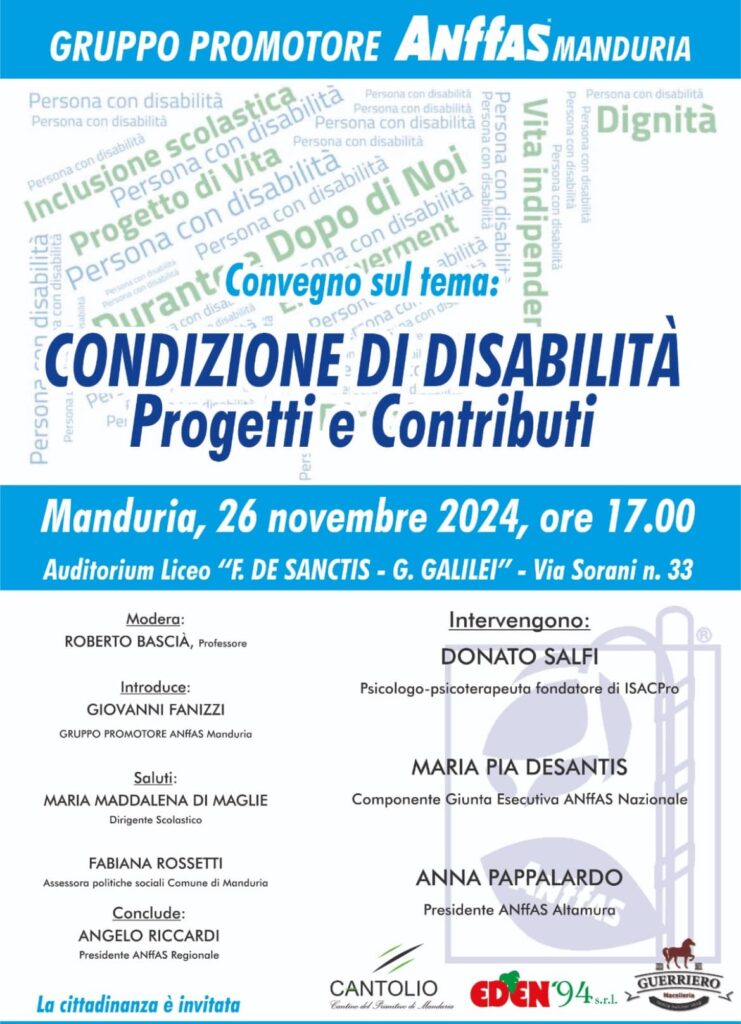 Locandina. Condizione di Disabilità Progetti e Contributi