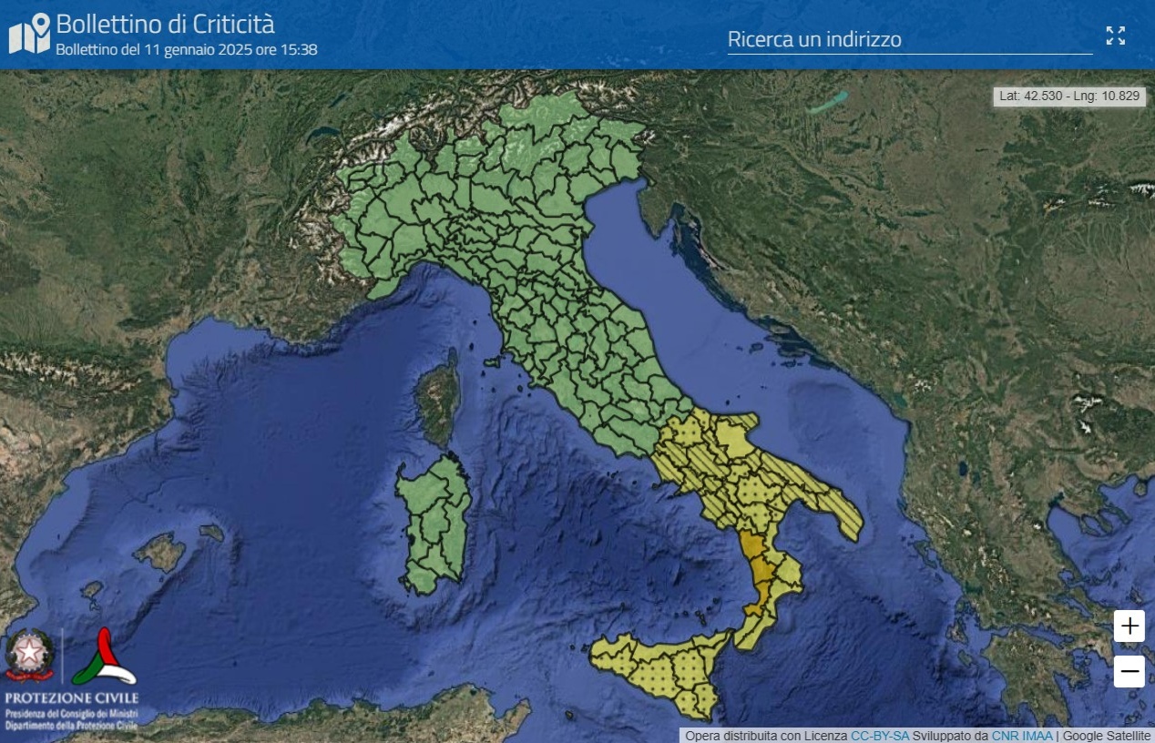 Maltempo: la Puglia fra le regioni oggi in allerta. Neve a quote collinari, temporali, vento fino a burrasca forte e mareggiate Protezione civile, previsioni meteo