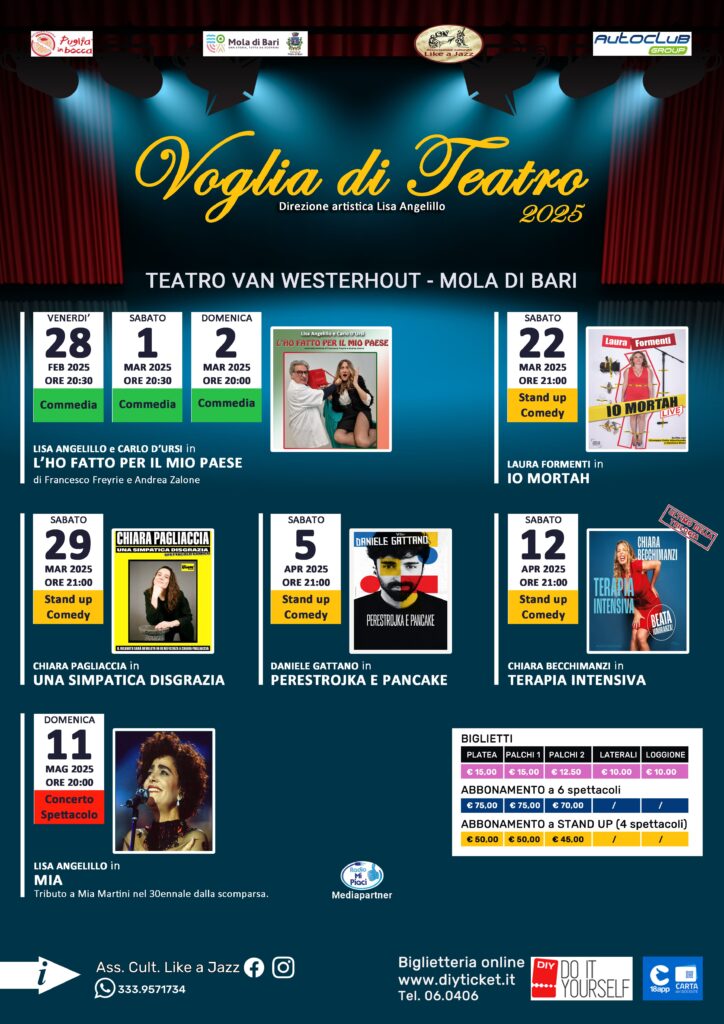 Locandina Stagione Teatrale Like a Jazz Voglia di Teatro