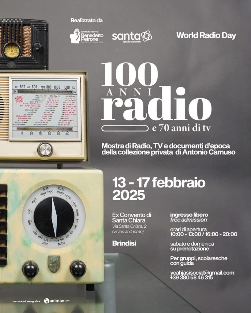 Locandina mostra 100 radio 70 televisione