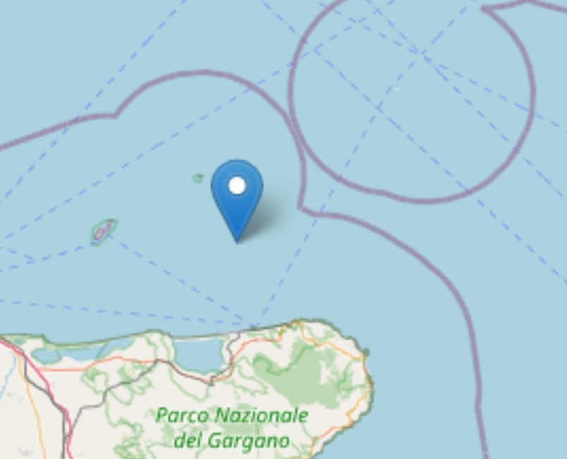 Terremoto di magnitudo 3,6 al largo di Rodi Garganico Scossa registrata alle 7,09