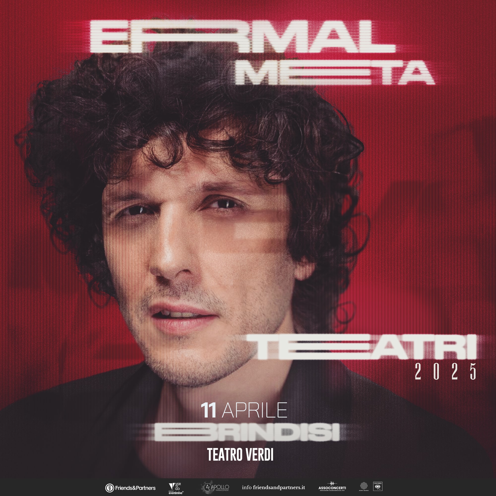 Ermal Meta in concerto a Brindisi l’11 aprile Tour con inizio ad Orvieto il 28 marzo