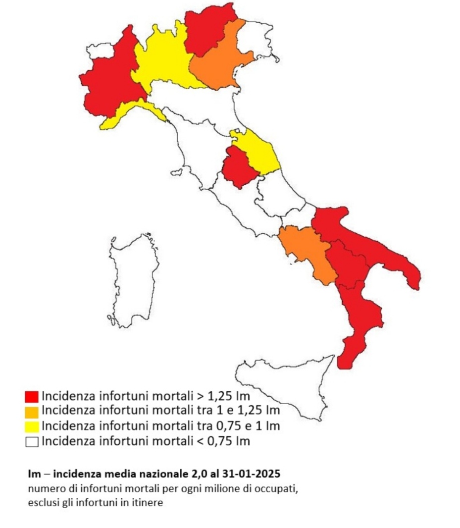 Morti sul lavoro in Italia: sessanta a gennaio, Puglia in zona rossa Studio