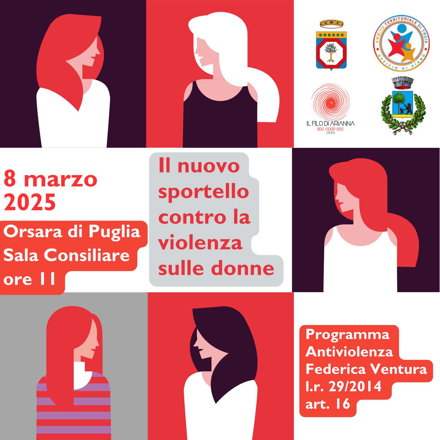 Orsara di Puglia: sportello contro la violenza sulle donne Apertura sabato