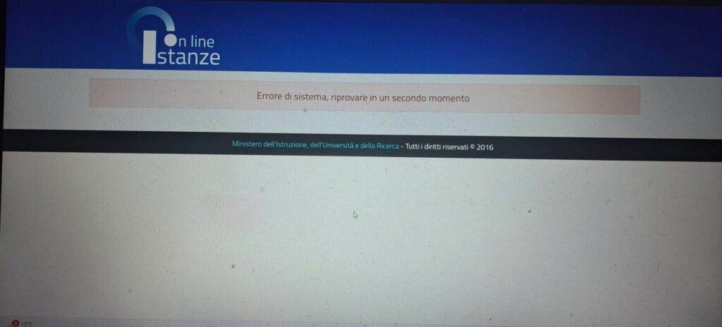 malfunzionamento di Istanze online